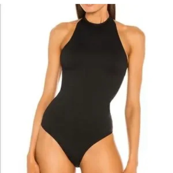 Vince Tops - Vince Halter Bodysuit Black Size M #00215